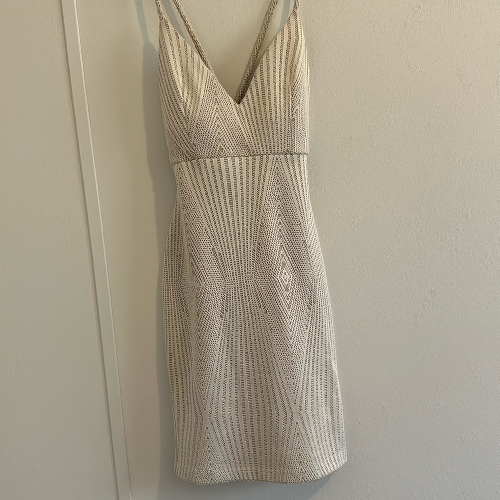 Homecoming dress white lace and beige undertone